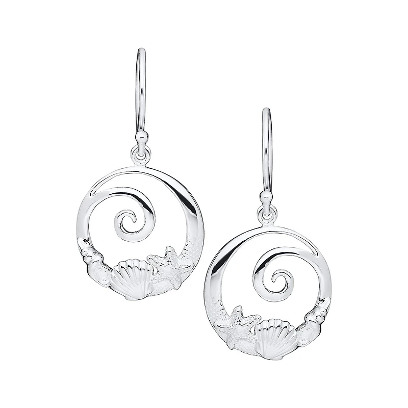 Sterling Silver Sea Life Drop Earrings