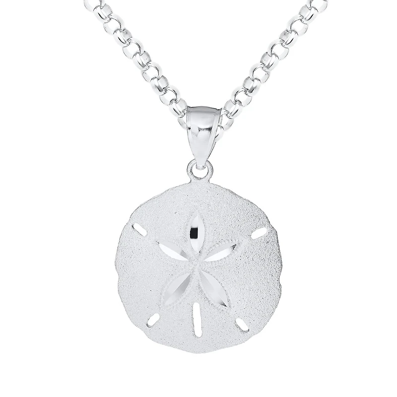 Sterling Silver Sand Dollar Pendant 18