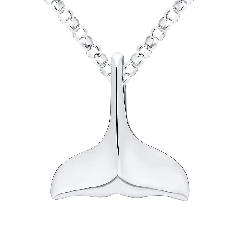 Sterling Silver Whale's Tale Pendant 18
