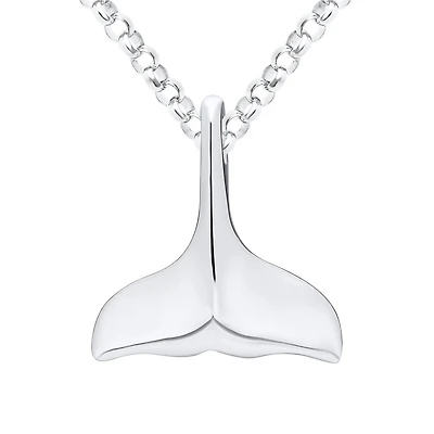 Sterling Silver Whale's Tale Pendant 18
