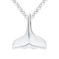 Sterling Silver Whale's Tale Pendant 18