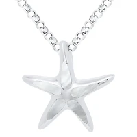 Sterling Silver Mother of Pearl Starfish Pendant 18