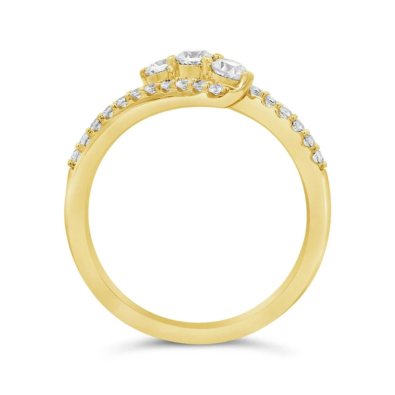 0.50CTW Diamond Trinity Ring in 10K Yellow Gold