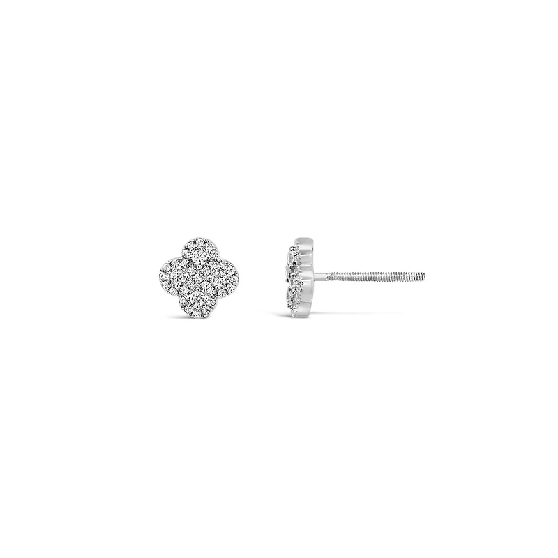 10K White Gold 0.30CTW Diamond Fashion Stud Earrings