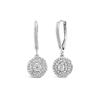 0.25CTW Diamond Dangle Earrings in Sterling Silver