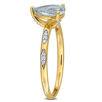 Julianna B 14K Yellow Gold Aquamarine & Diamond Engagement Ring