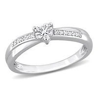 JULIANNA B Sterling Silver Created White Sapphire Engagement Ring