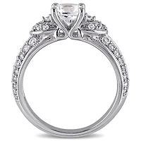 JULIANNA B Sterling Silver Created White Sapphire Engagement Ring