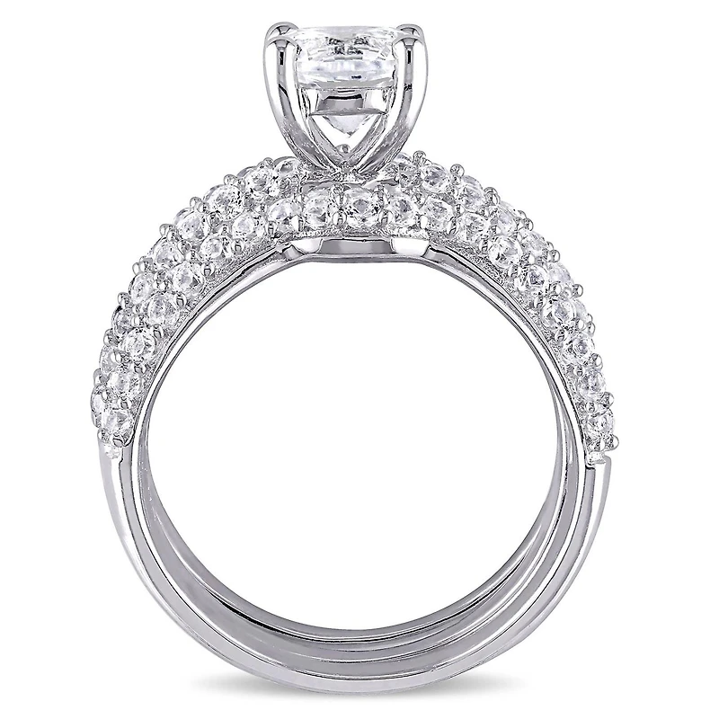 JULIANNA B Sterling Silver Created White Sapphire Bridal Set