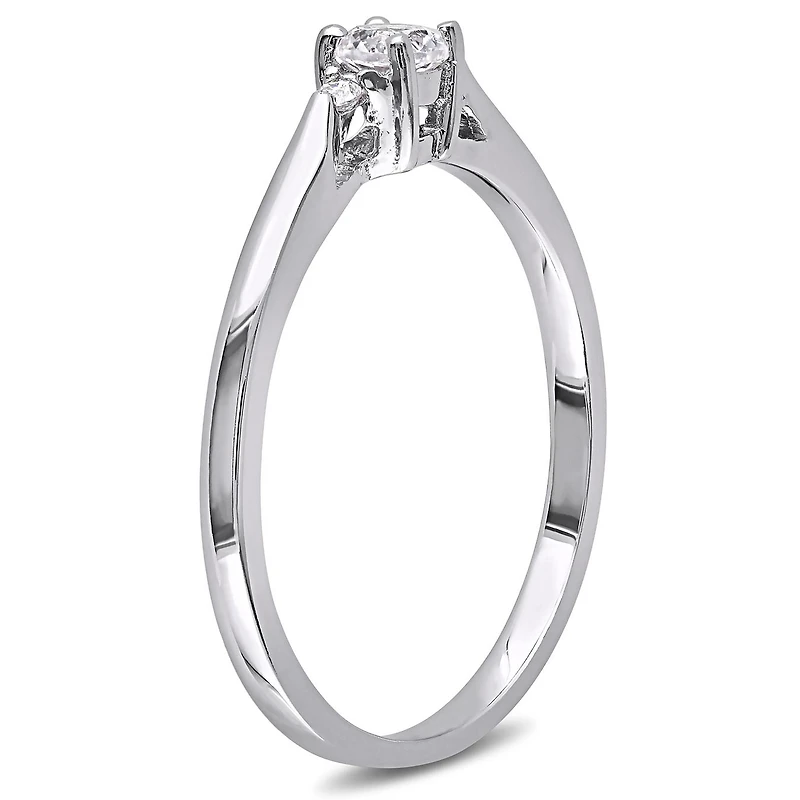 JULIANNA B Sterling Silver Created White Sapphire & Diamond Ring