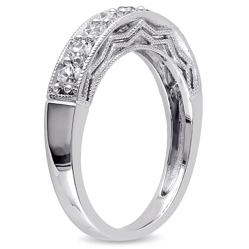 JULIANNA B Sterling Silver Created White Sapphire Anniversary Band