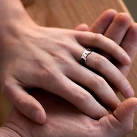 JULIANNA B Sterling Silver Created White Sapphire, Black & Diamond Ring