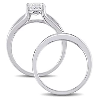 JULIANNA B Sterling Silver Created White Sapphire & Black Diamond Bridal Set