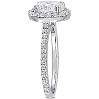 Julianna B Sterling Silver Created White Sapphire Halo Ring