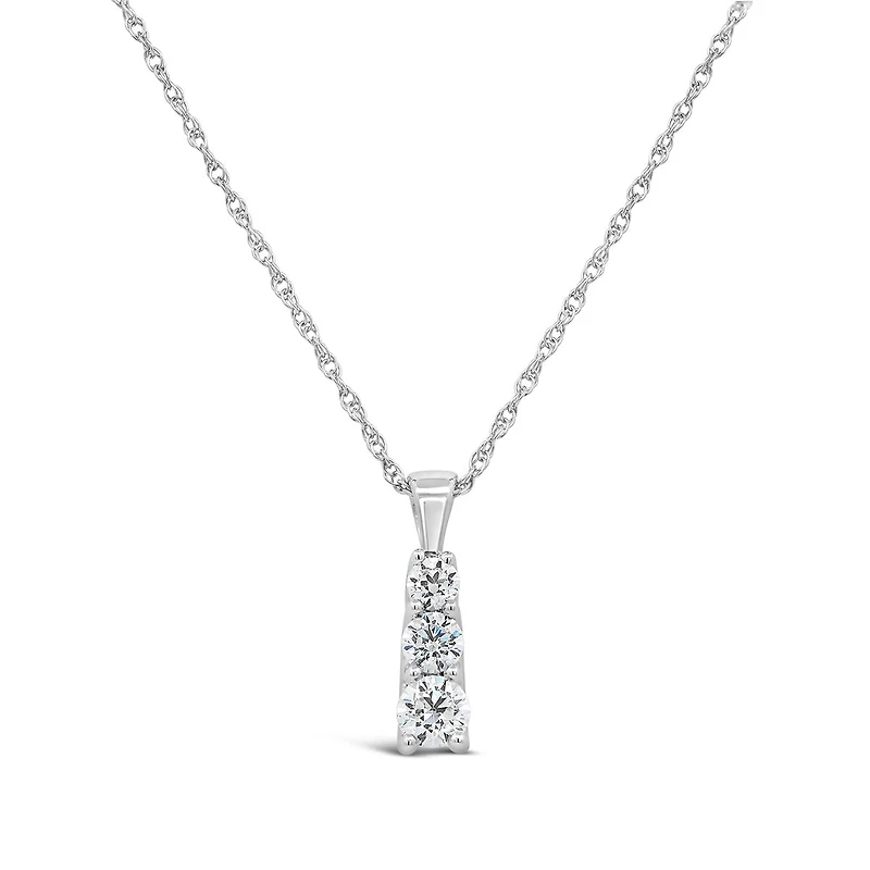 New Brilliance Lab Grown 0.50CTW Diamond Pendant in 14K White Gold