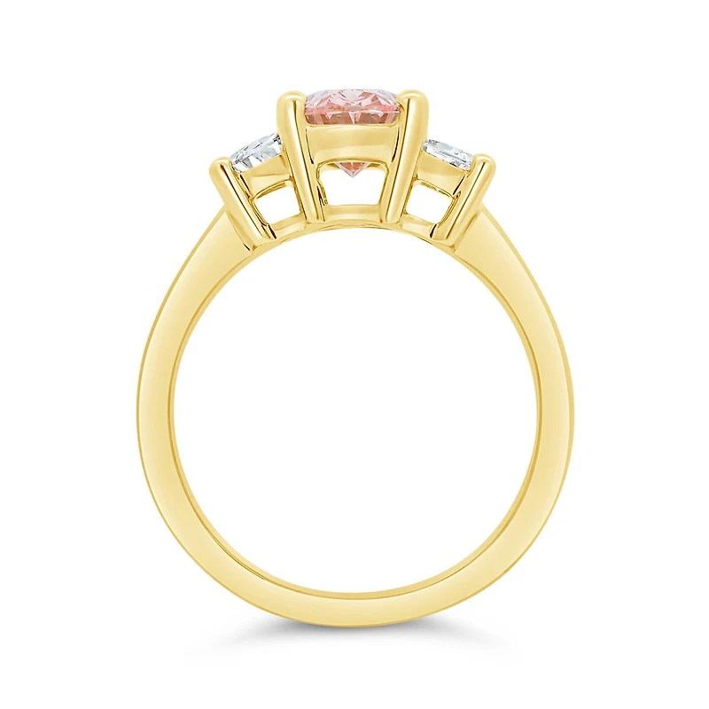 New Brilliance Lab Grown 2.00CTW Pink & White Diamond Ring in 14K Yellow Gold