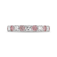 New Brilliance Lab Grown 1.00CTW Pink & White Diamond Band in 14K White Gold