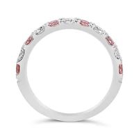New Brilliance Lab Grown 1.00CTW Pink & White Diamond Band in 14K White Gold