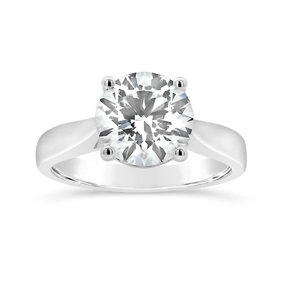 New Brilliance Lab Grown 3.00CT Diamond Solitaire Ring in 14K White Gold
