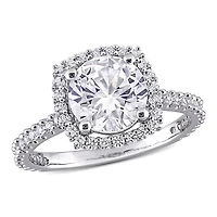 JULIANNA B Sterling Silver Created White Sapphire Halo Ring