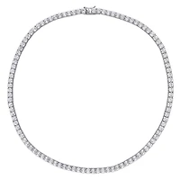Julianna B Sterling Silver Created White Sapphire Tennis Bracelet Necklace Set