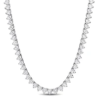 Julianna B Sterling Silver Created White Sapphire 18.5" Necklace