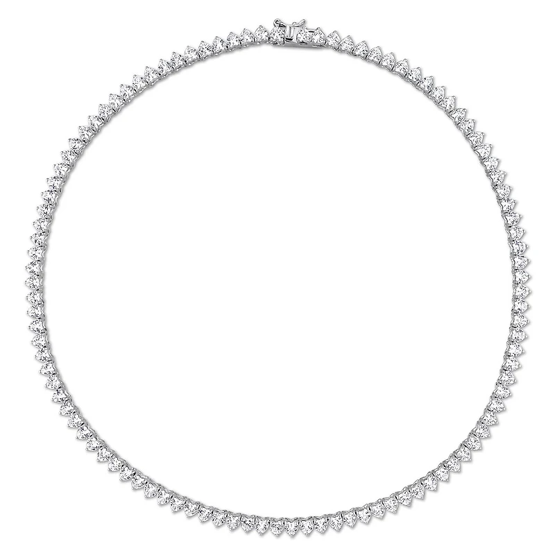 Julianna B Sterling Silver Created White Sapphire 18.5" Necklace