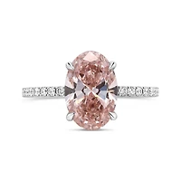New Brilliance Lab Grown 3.46CTW Pink & White Diamond Ring in 14K White Gold