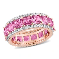 JULIANNA B 14K Rose Gold Pink Sapphire & Diamond Eternity Ring