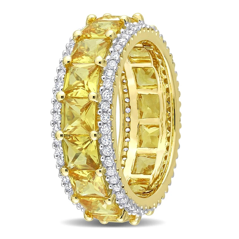 JULIANNA B 14K Yellow Gold Sapphire & Diamond Eternity Ring