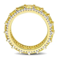 JULIANNA B 14K Yellow Gold Sapphire & Diamond Eternity Ring