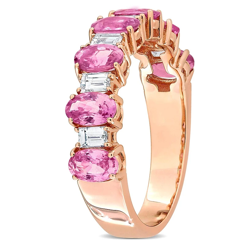 Julianna B 14K Rose Gold Pink Sapphire & Diamond Anniversary Ring