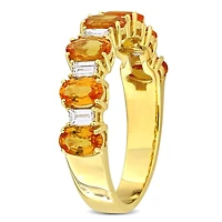 JULIANNA B 14K Yellow Gold Sapphire & Diamond Anniversary Ring