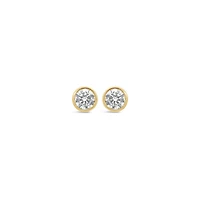 New Brilliance Lab Grown 1.50CTW Bezel Set Diamond Earrings in 10K Yellow Gold