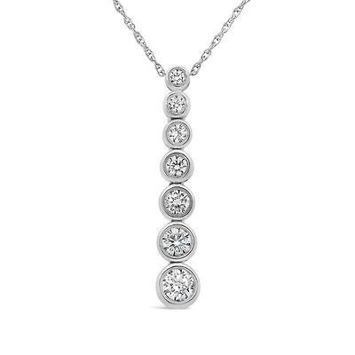 New Brilliance Lab Grown 0.69CTW Diamond Drop Pendant in 10K White Gold