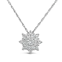 New Brilliance Lab Grown 0.45CTW Diamond Starburst Pendant in 10K White Gold