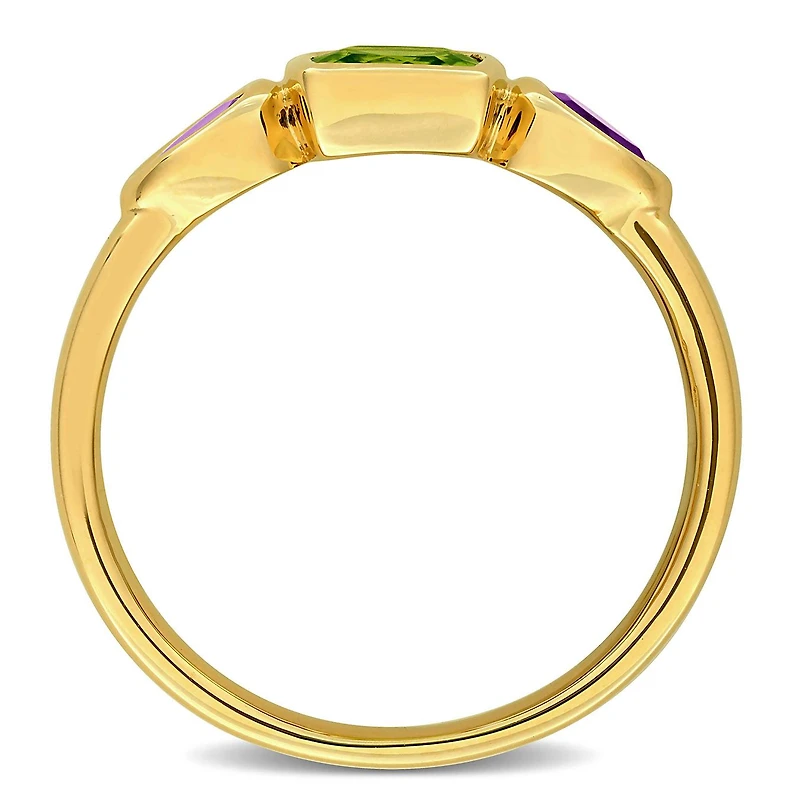 JULIANNA B 10K Yellow Gold Peridot & Amethyst Ring