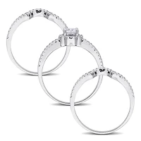 JULIANNA B Sterling Silver Cubic Zirconia Bridal Set