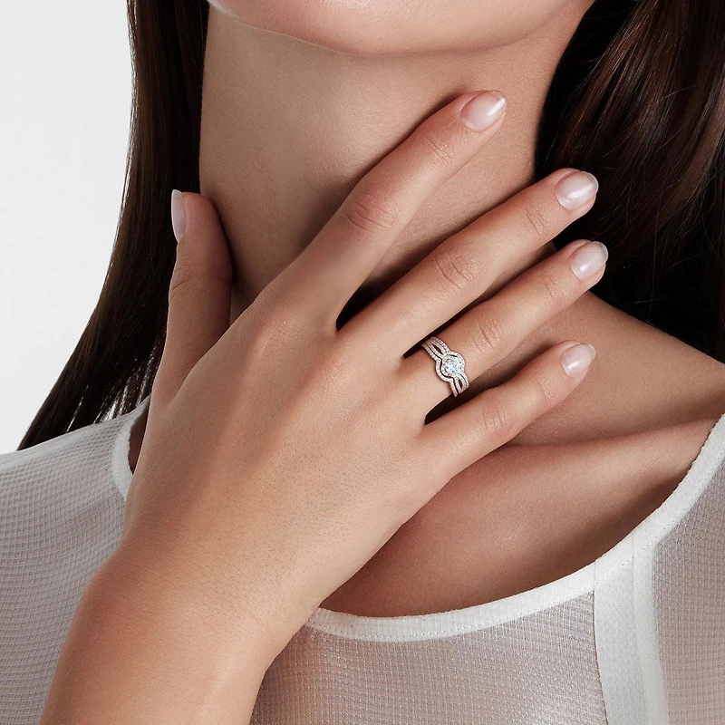 JULIANNA B Sterling Silver Cubic Zirconia Bridal Set