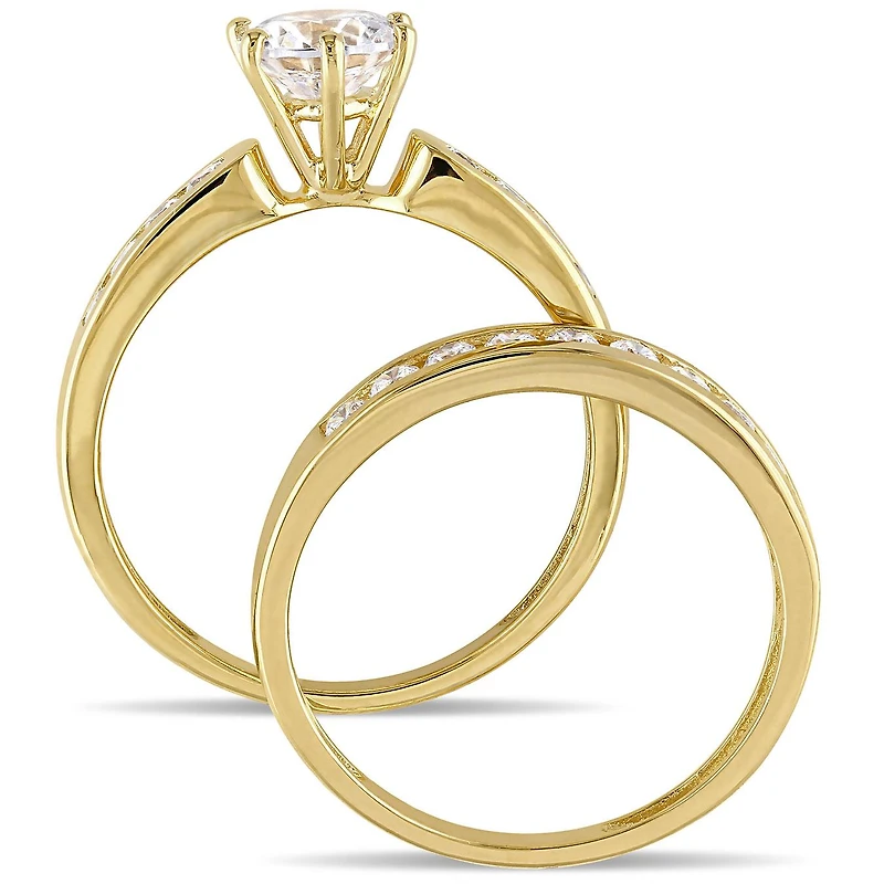 JULIANNA B Yellow Plated Sterling Silver Cubic Zirconia Bridal Set