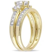 JULIANNA B Yellow Plated Sterling Silver Cubic Zirconia Bridal Set