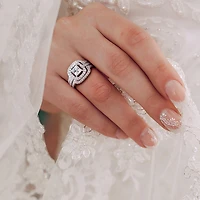 Julianna B Sterling Silver Cubic Zirconia Bridal Set