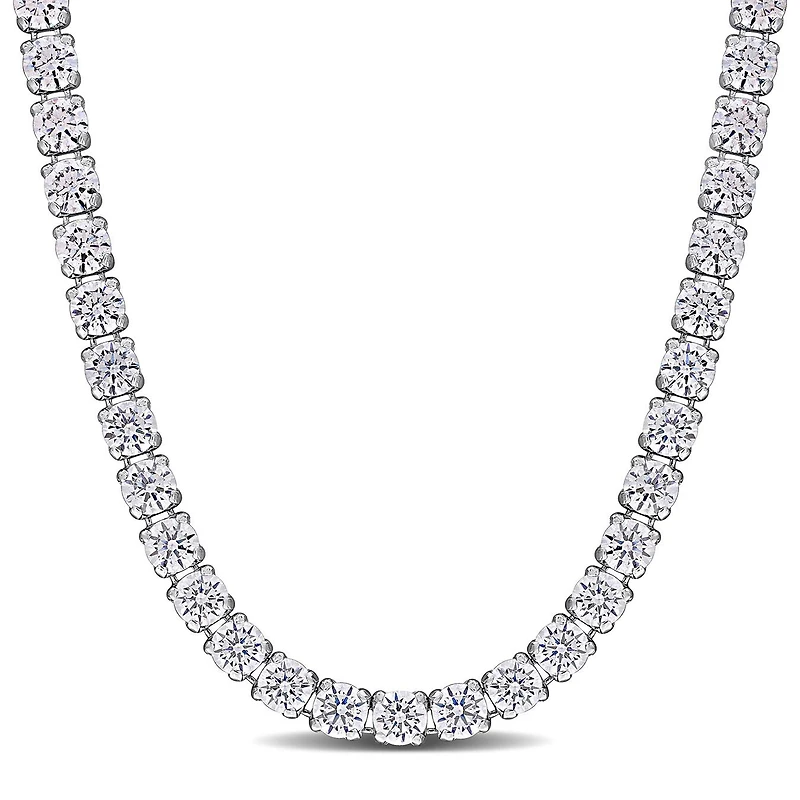 Julianna B Sterling Silver Cubic Zirconia Necklace 17" + 2" Extender