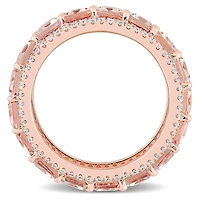 JULIANNA B 14K Rose Gold Morganite & Diamond Eternity Ring