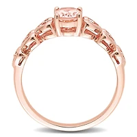 Julianna B 10K Rose Gold Morganite & White Topaz Engagement Ring