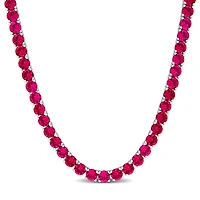 Julianna B Sterling Silver Created Ruby 17" Necklace