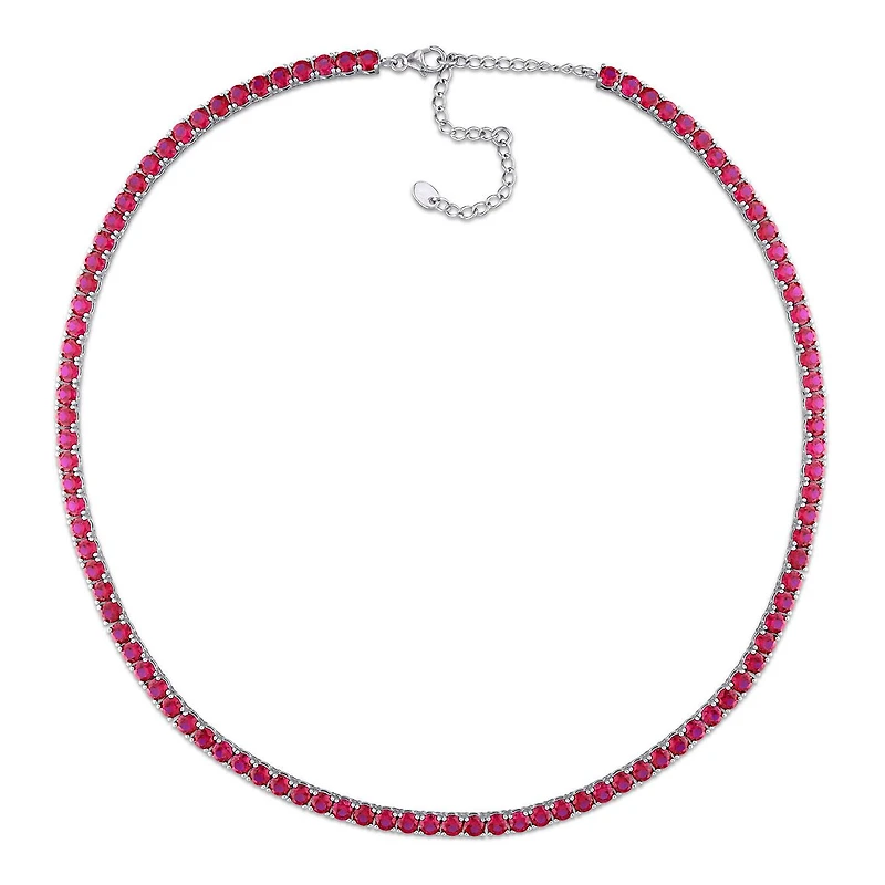 Julianna B Sterling Silver Created Ruby 17" Necklace