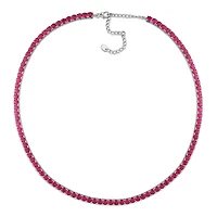 Julianna B Sterling Silver Created Ruby 17" Necklace