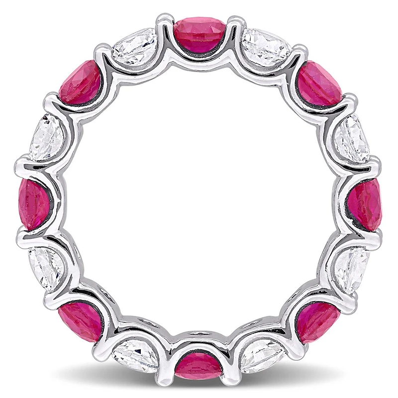JULIANNA B Sterling Silver Created Ruby & White Sapphire Eternity Ring