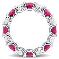 JULIANNA B Sterling Silver Created Ruby & White Sapphire Eternity Ring